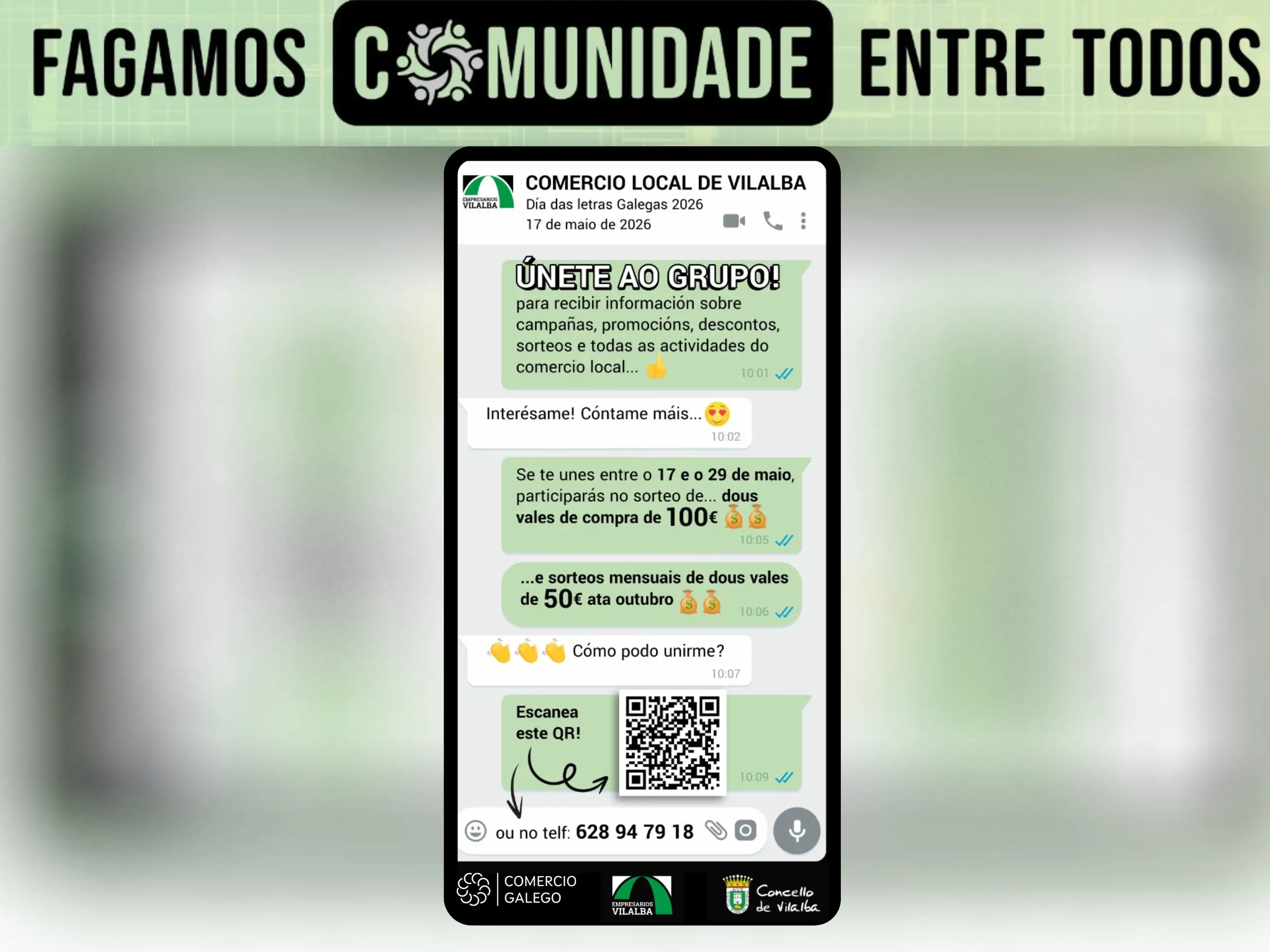 A Asociación de Empresarios de Vilalba celebra o primeiro sorteo da súa canle de WhatsApp